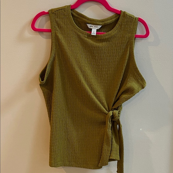 Nine West Tops - Nine West Army Green Sleeveless Tank with Side Tie